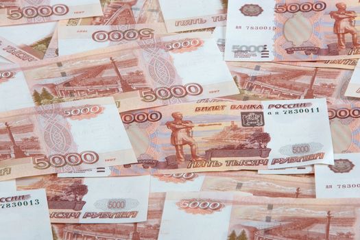 Money Background. Pattern of 5000 roubles bills.