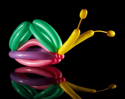 Balloon sculpture of a snail