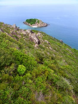 View of Little Fitzroy Island from Fitzroy Island in Queensland, Australia.