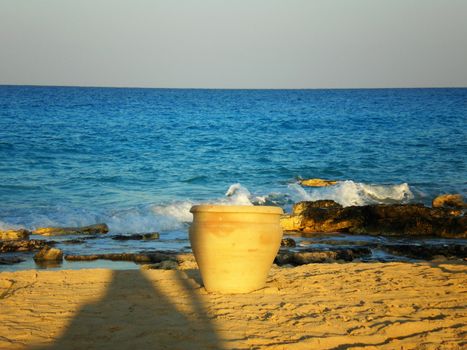 amphora on the beach of ela alamein