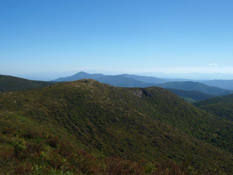 View along the Art Loeb Trail in the Shining Rock Area of the Pisgah Forest in North Carolina.