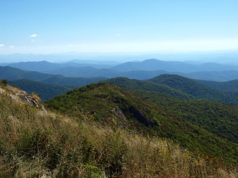 View along the Art Loeb Trail in the Shining Rock Area of the Pisgah Forest in North Carolina.