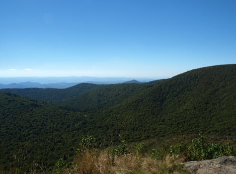 View along the Art Loeb Trail in the Shining Rock Area of the Pisgah Forest in North Carolina.