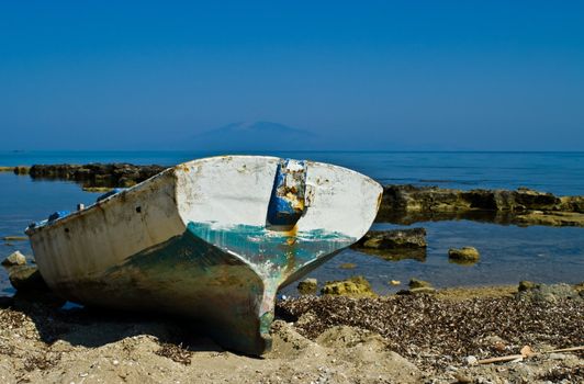 Old fishing boat, Zakynthos Island, Greece.