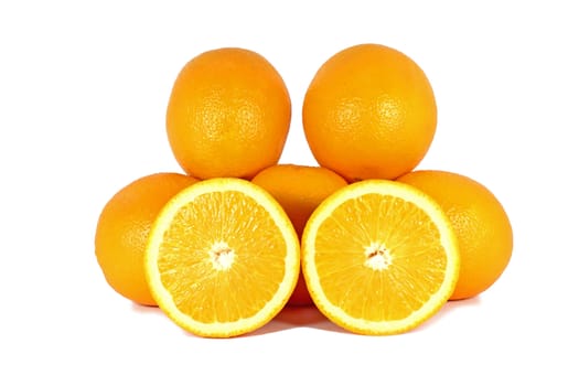 Orange, citrus fruit isolated on white background