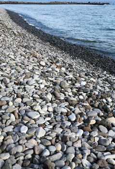 Pebbles on beach of Costa Adeje on Tenerife