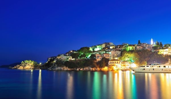 Night picture taken on the Greek island of Skiathos