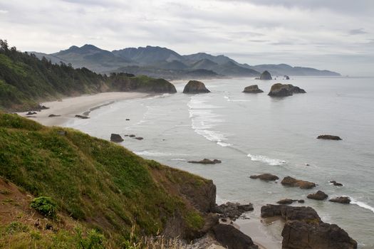 View of Crescent Bay Cannon Beach Oregon Coast from Ecola State Park