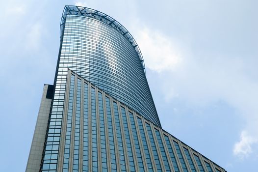 The external of skyscraper over blue sky