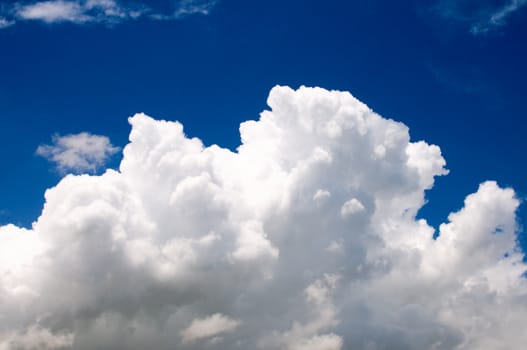 Blue sky with cotton like clouds