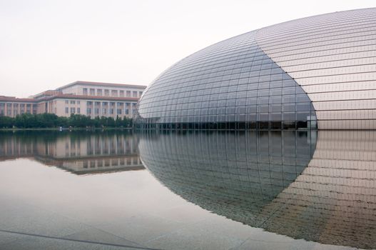 BEIJING - JULY 19: The China National Grand Theatre (National Centre for the Performing Arts) or the Egg, July 19, 2008 in Beijing, China