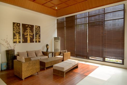Living room of luxury modern house