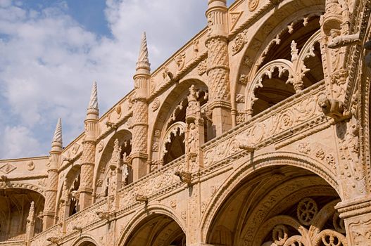 Architecture of the Mosteiro Dos Jeronimos, Lisbon, Portugal