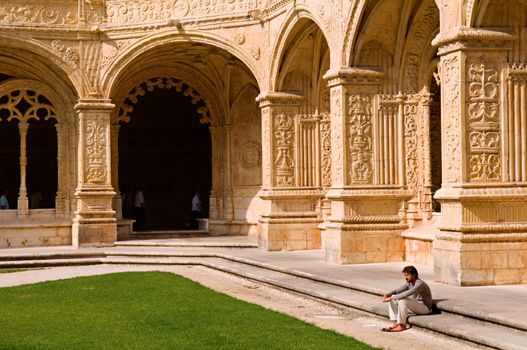  Interior view of the Mosteiro Dos Jeronimos, Lisbon, Portugal