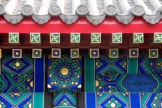 The details of roof of Chinese architecture