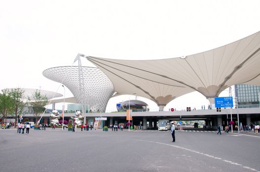 SHANGHAI - MAY 24: The giant funnel in World Exposition on May 24, 2010 in Shanghai, China. 