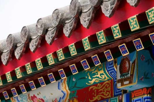 The details of roof of Chinese architecture