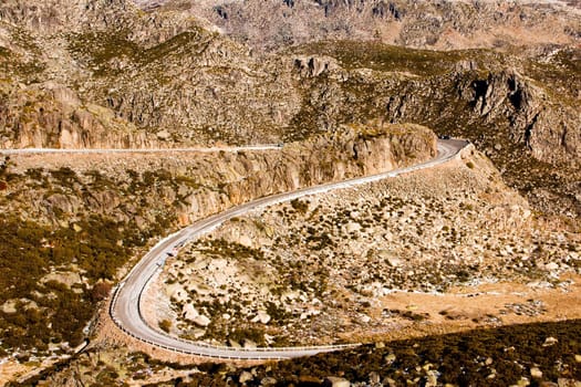 Mountain road from Serra de Estrela, Portugal