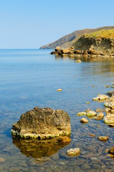 The big stones on sea coast. A sea landscape