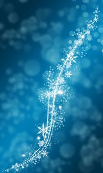 Christmas background. Elements of snowflakes, sparks, stars and patches of light