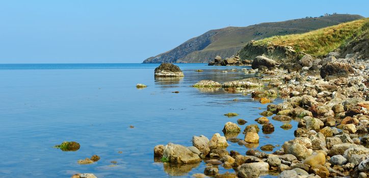 The big stones on sea coast. A sea landscape