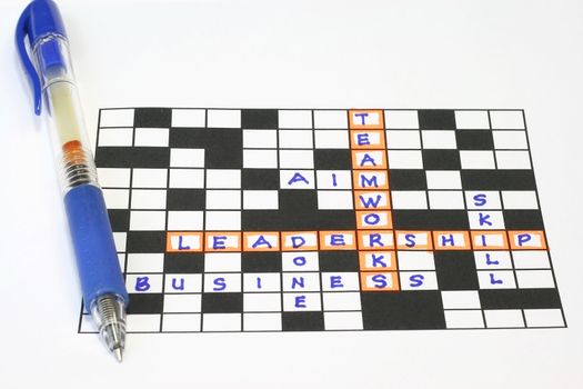 Teamworks leadership puzzle concept - use for management and leadership