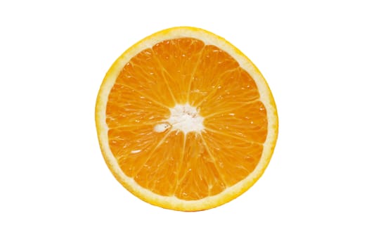 Slice of fresh orange isolated on white background with clipping path