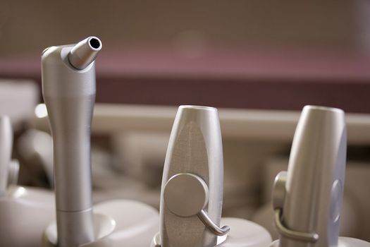 Close-up of dental tools in a dental clinic.