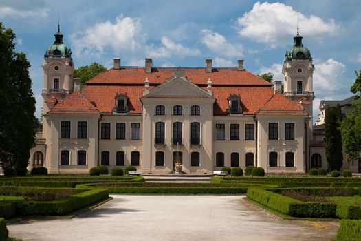 restaurated baroque palace in poland with garden