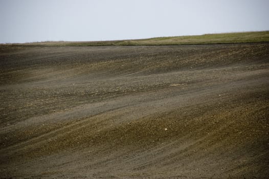 agriculture brown soil at the end of summer