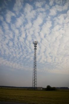 communication tower with blue sky and good weather