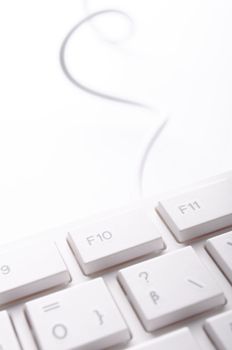 modern computer keyboard on white showing pc or technology concept