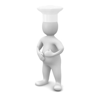 Cook. 3d rendered illustration isolated on white.