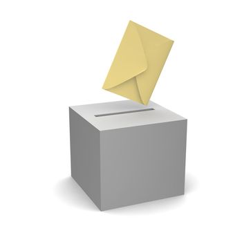 Vote or sending letter. 3d rendered illustration.