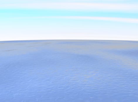 Wide ocean. 3d rendered illustration.