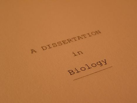 a dissertation in Biology - frontispice