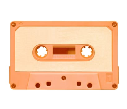 orange tape cassette for music or data storing