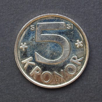 5 kronor coin from Sweden