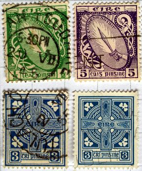 Range of Irish postage stamps from Ireland