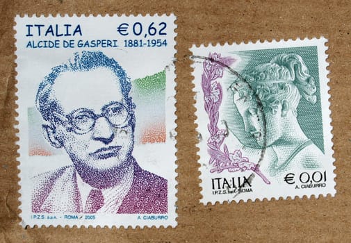 Italian stamp with postage meter from Italy