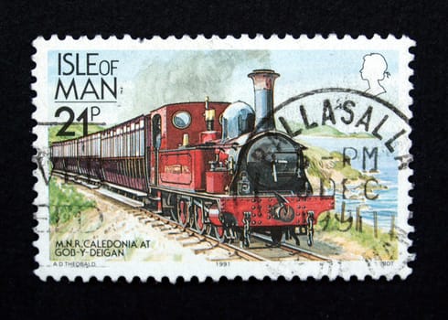 Stamp with train