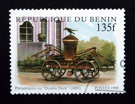 Republic of Benin postage stamp with train