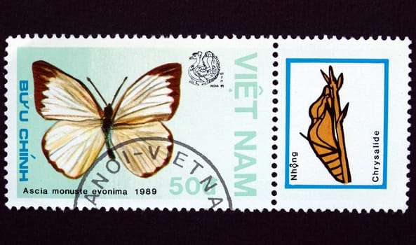 Stamp with butterfly from Vietnam
