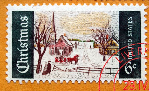 Xmas mail stamp from USA