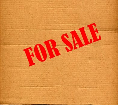 For Sale corrugated cardboard carton background