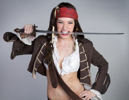 Halloween sword pirate costume woman