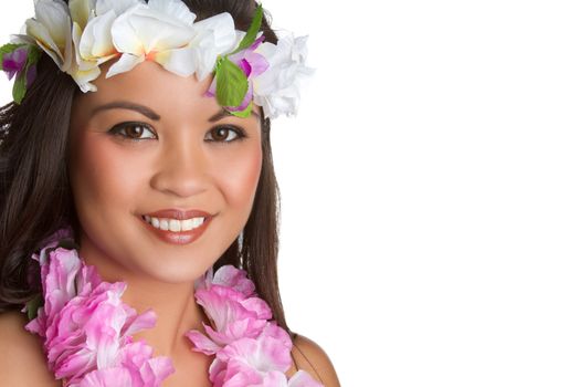 Beautiful smiling hawaiian tropical woman