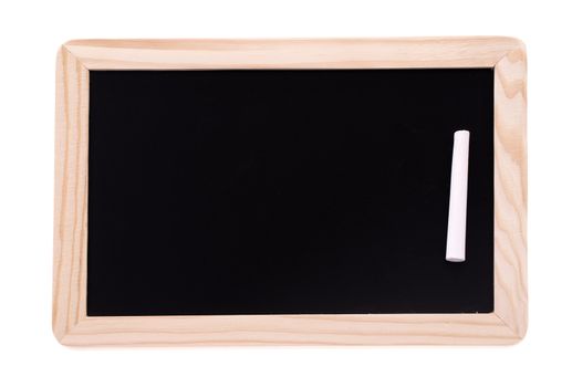 Child's Mini Chalkboard with a chalk on it against the white