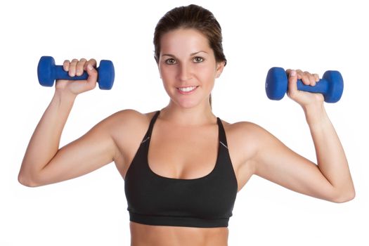Smiling young isolated fitness woman