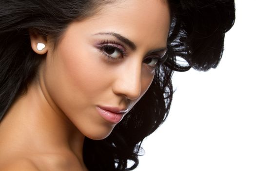 Beautiful latin woman closeup headshot